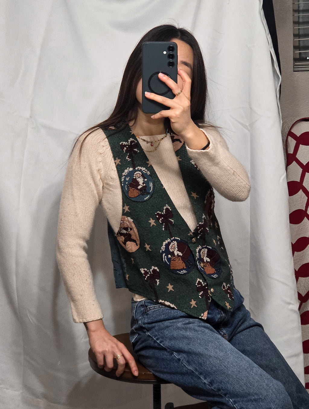 Vintage 90s Christmas Vest (Size L)